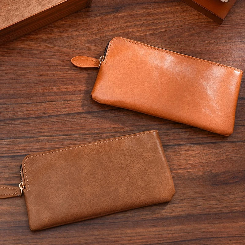 New men's long zipper wallet large capacity multi-card business Leather clutch wallet