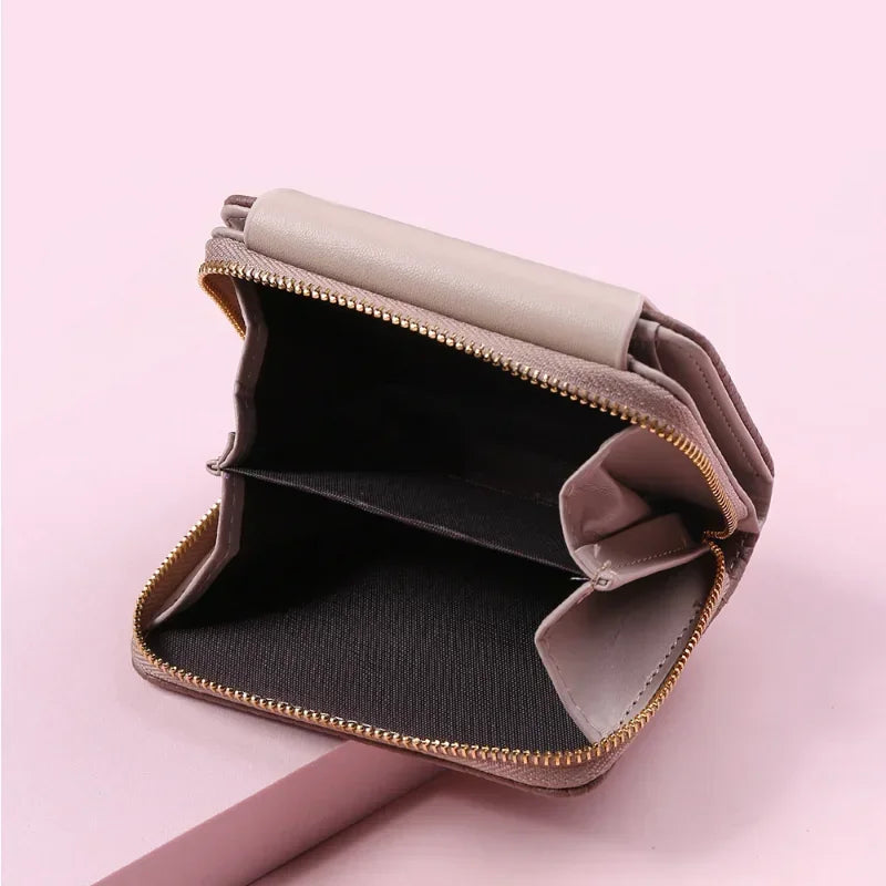 New Ladies Wallets Leaf Hasp Clutch Brand Designed Student Leather Mini Coin Purse Female Card Holder Money Bag Women Wallet